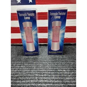 2 Vintage Tornado Motorized Hurricane Light Motion Lamps 12" Nightlight Vortex